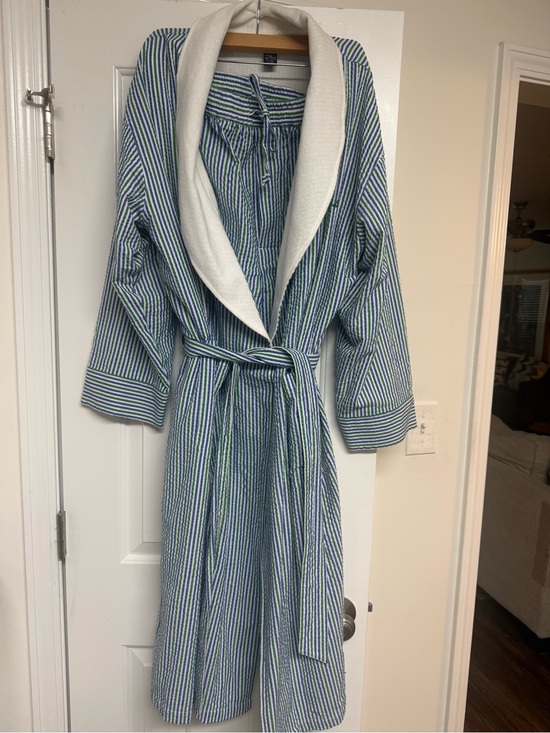 Nautica Jackets & Blazers - Nautica Seersucker Loungewear Set Robe & Pajama Pants Striped L/XL Like New